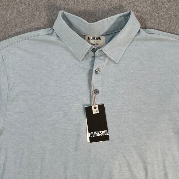 Linksoul Short Sleeve Golf Polo Men's XXL Canebrake Club Logo Blue New - Picture 3 of 10